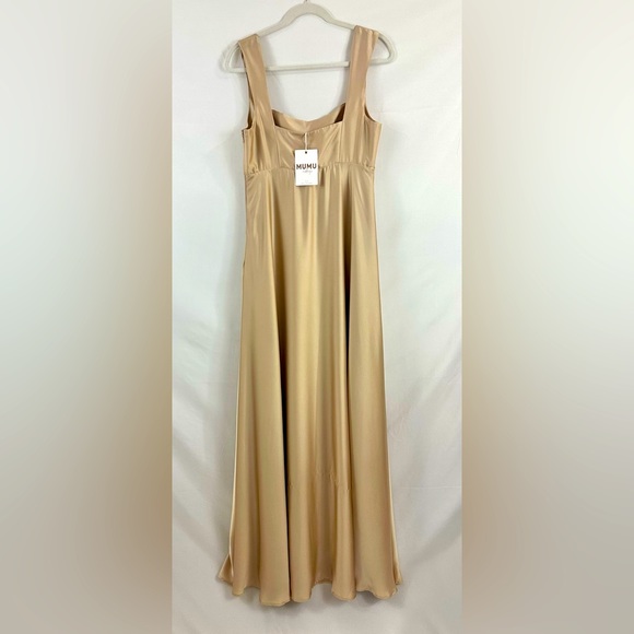 Show Me Your Mumu - Madi Gown Gold Colored Luxe Satin Full Length Medi… - Picture 7 of 12